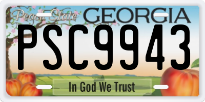 GA license plate PSC9943