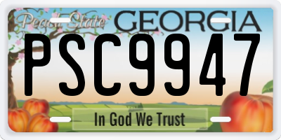 GA license plate PSC9947