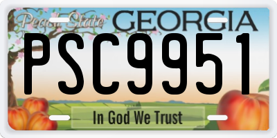 GA license plate PSC9951