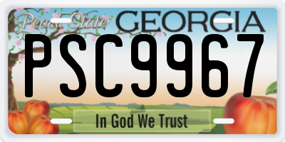 GA license plate PSC9967