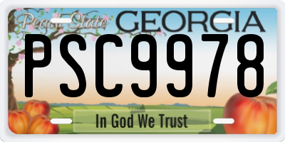 GA license plate PSC9978