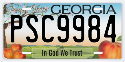 GA license plate PSC9984