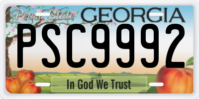 GA license plate PSC9992