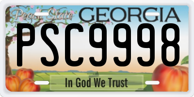 GA license plate PSC9998