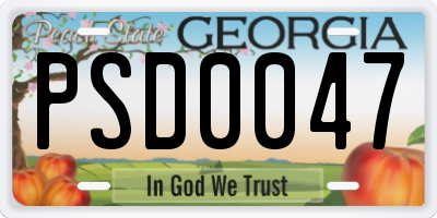 GA license plate PSD0047