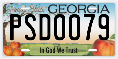 GA license plate PSD0079