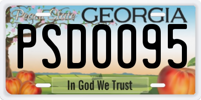 GA license plate PSD0095
