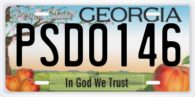 GA license plate PSD0146