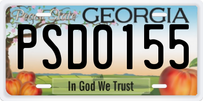 GA license plate PSD0155