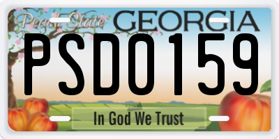 GA license plate PSD0159
