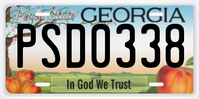 GA license plate PSD0338
