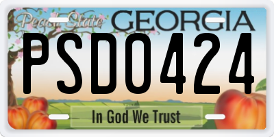 GA license plate PSD0424