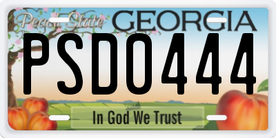 GA license plate PSD0444