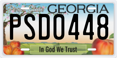 GA license plate PSD0448
