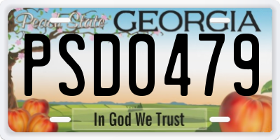 GA license plate PSD0479