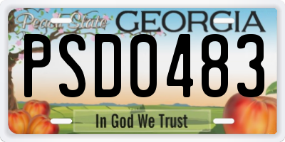 GA license plate PSD0483