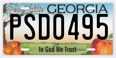 GA license plate PSD0495