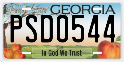 GA license plate PSD0544
