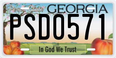 GA license plate PSD0571