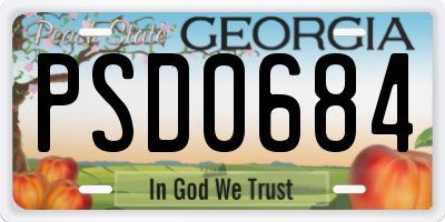 GA license plate PSD0684