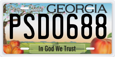 GA license plate PSD0688