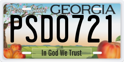 GA license plate PSD0721