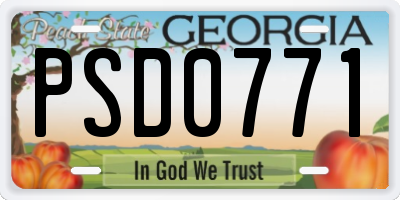 GA license plate PSD0771