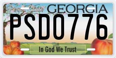 GA license plate PSD0776