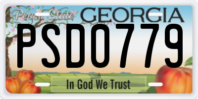 GA license plate PSD0779