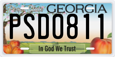 GA license plate PSD0811