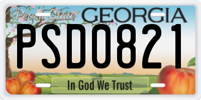 GA license plate PSD0821
