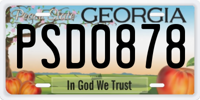 GA license plate PSD0878