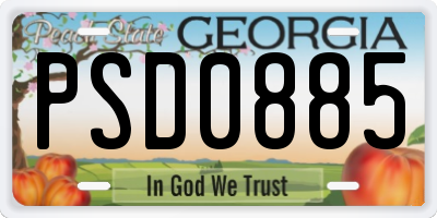 GA license plate PSD0885