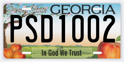 GA license plate PSD1002