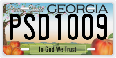 GA license plate PSD1009