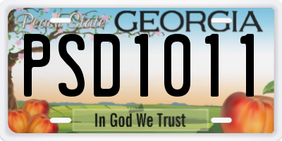 GA license plate PSD1011