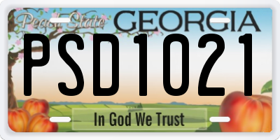 GA license plate PSD1021