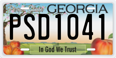 GA license plate PSD1041