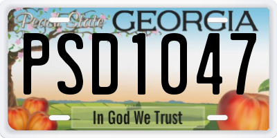 GA license plate PSD1047