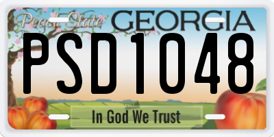 GA license plate PSD1048