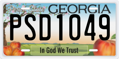 GA license plate PSD1049