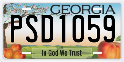 GA license plate PSD1059