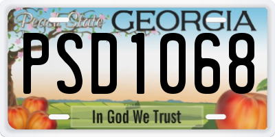 GA license plate PSD1068