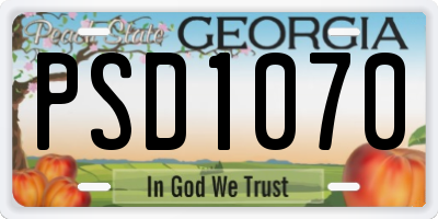 GA license plate PSD1070