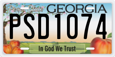 GA license plate PSD1074
