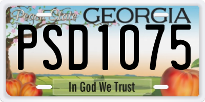 GA license plate PSD1075