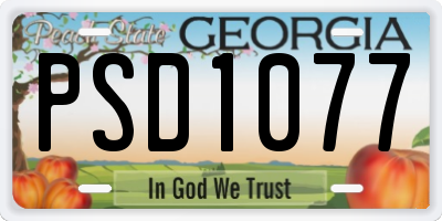 GA license plate PSD1077
