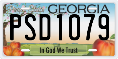 GA license plate PSD1079