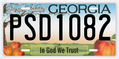 GA license plate PSD1082