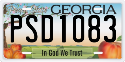GA license plate PSD1083